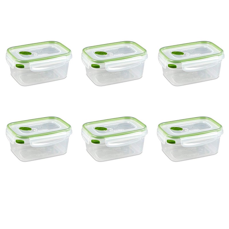 STERILITE 0311 Ultra Seal 3.1 Cup Rectangle Food Storage Container  Clear Green  See Through Lid & Base With New Leaf Accents - Image 3