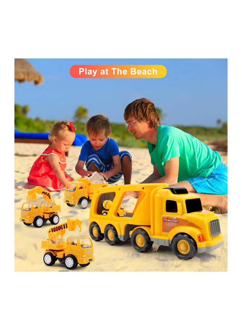 Excefore 5 in 1 Kids Toys Car for Boys, Toy Trucks for 1 2 3 4 5 6 Year Old Boys Girls | Toddler Toys 5 in 1 Carrier Vehicle Construction Toys for Kids Age 1-2 2-4 3-5 | Birthday Party Boy Gifts for Kids - Image 2