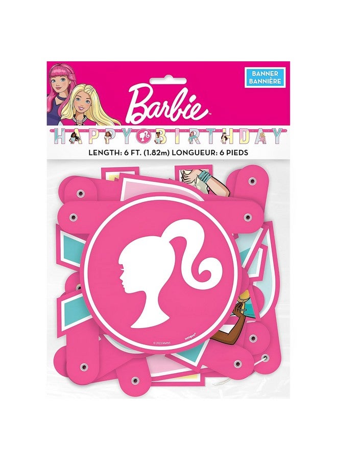Unique Barbie Happy Birthday Jointed Banner, 6.5" - 1 Count | For Kids Birthdays & Events - Image 3
