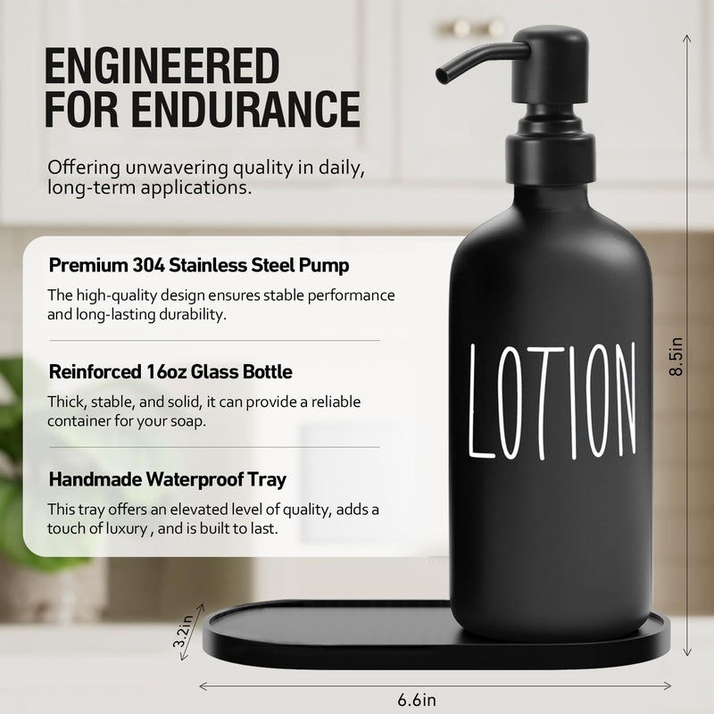 Momeemo Black Soap Dispenser Bathroom  Contains Lotion And Hand Soap Dispenser  Suitable For Bathroom Accessories Decor. (Black) - Image 2