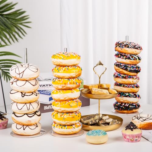 HENABLE 4PCS Acrylic Donut Display Stand Tower - Dessert Table Holder for Donuts, Bagels & Doughnuts - Perfect for Parties, Christmas, Birthday & New Year - Image 5