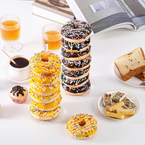 HENABLE 4PCS Acrylic Donut Display Stand Tower - Dessert Table Holder for Donuts, Bagels & Doughnuts - Perfect for Parties, Christmas, Birthday & New Year - Image 3