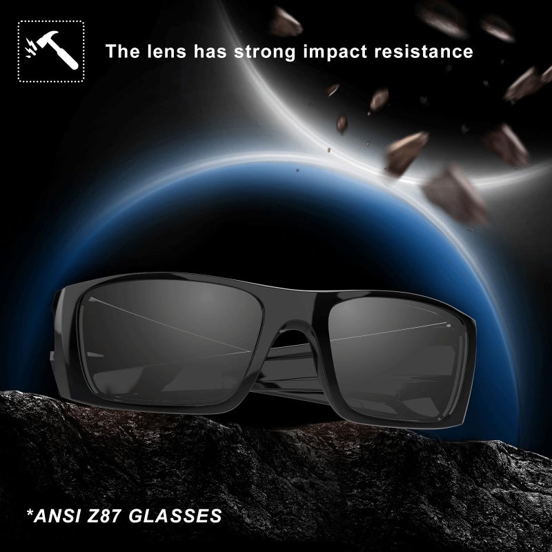 MAXJULI XL Z87 Wrap Around Sunglasses for Big Wide Heads Men TR90 Ultralight UV400 Protection Safety Glasses Z8236 (Black/Grey) - Image 4