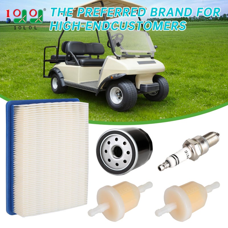10L0L Golf Cart Tune Up Kit for 1992-up Club Car DS 4-Cycle Gas Carts with FE350 FE290 Engine Oil Filter Fuel Filter Air Filter Spark Plug 1013684 - Image 2