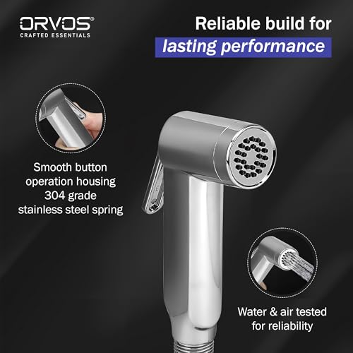 Orvos Health Faucet, Touch Clean nozzles, ABS Outer Body with Brass pin, Gun only, Jet Spray for high end Luxury Toilets - Image 4