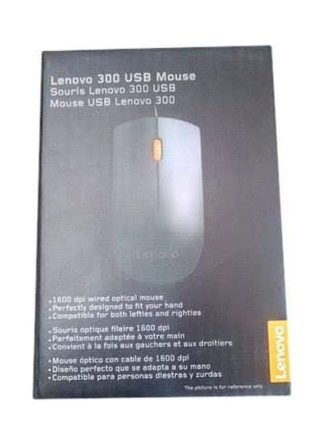 لينوفو ماوس 300 سلكي بوصلة USB لمستخدمي اليد اليمنى واليسرى أسود - Image 2