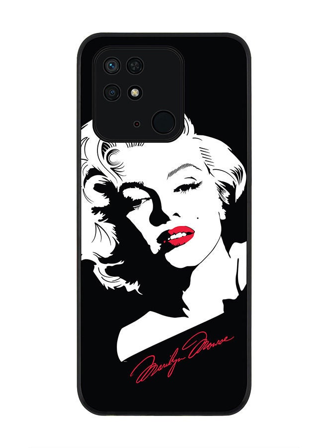 Stylizedd Rugged Black edge case for Redmi 10C 4G  Slim fit Soft Case Flexible Rubber Edges Anti Drop TPU Gel Thin Cover - Marilyn Monroe - Image 1