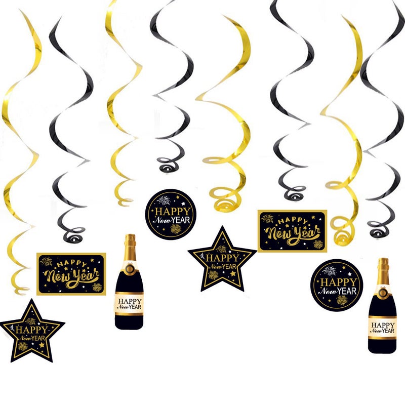 2025 New Years Eve Party Decorations 8 New Year spiral ornaments 