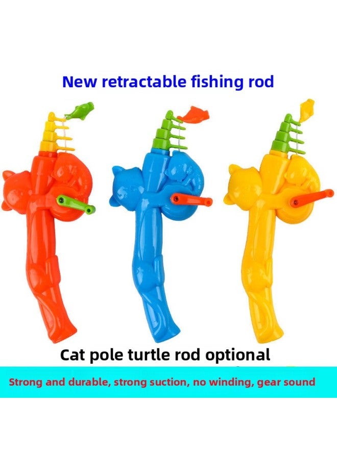 Fishing Rod Children's Special Fishing Toy Magnetic Fishing Rod Turtle Rod Children's Water Play Toy Kitten Fishing Hook Fishing Rod-Color:Double-sided Fish 60  - Image 3