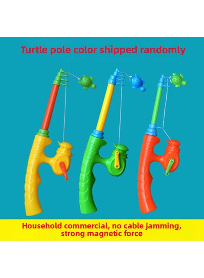 Fishing Rod Children's Special Fishing Toy Magnetic Fishing Rod Turtle Rod Children's Water Play Toy Kitten Fishing Hook Fishing Rod-Color:Double-sided Fish 60  - Image 2