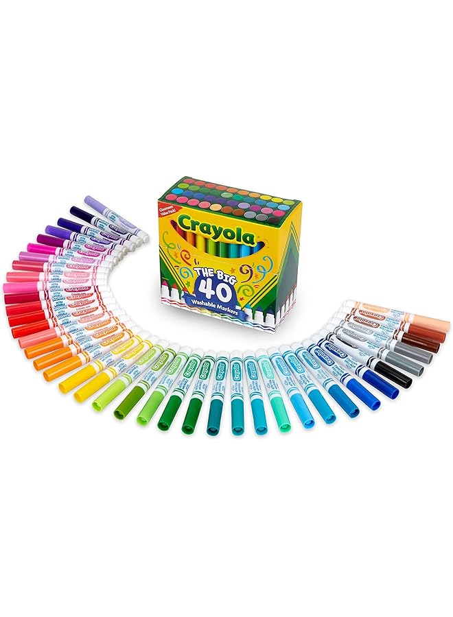Crayola 40 Ct. Ultra Clean Washable Assorted Broad Line - Image 1