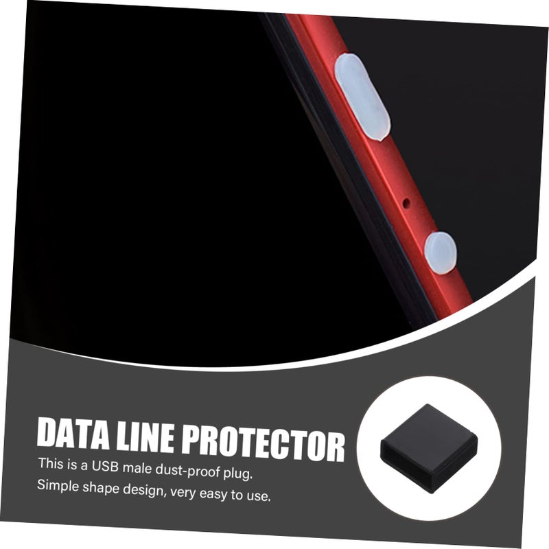 USB Port Dust Covers 100 Pcs Black Protective Sleeves For Data Cable 1 4X1 4X0 6CM - Image 5