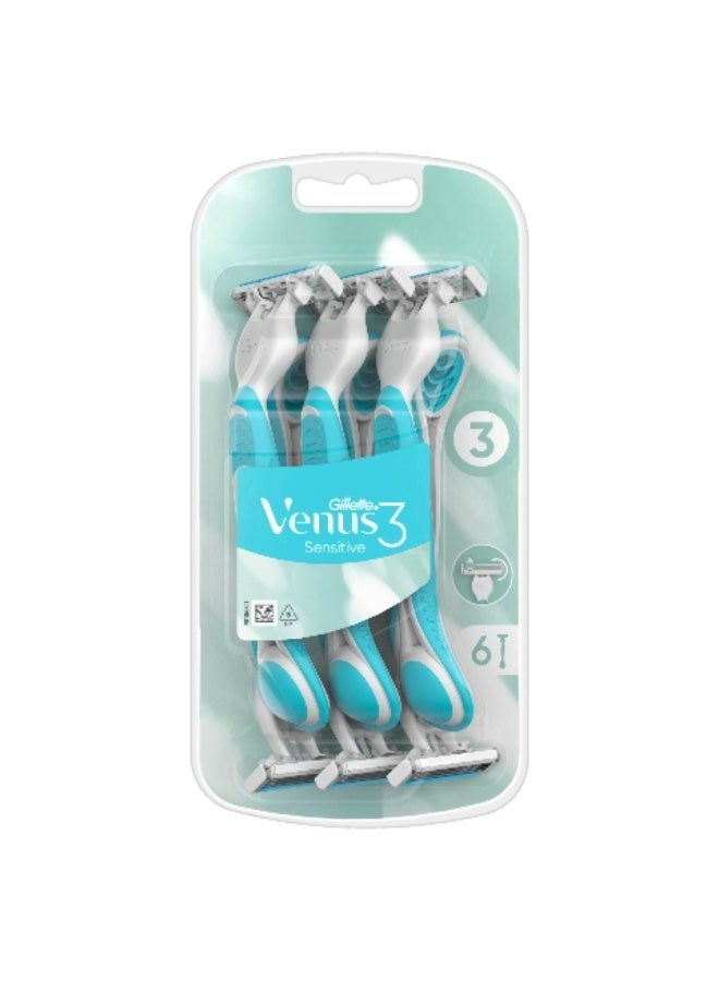 Gillette Venus 3 Sensitive Razor × 6