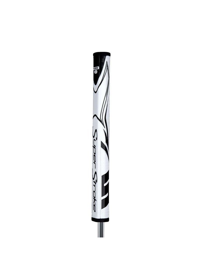 SuperStroke Zenergy Flatso 1.0 Golf Putter Grip with No Taper Enhanced SPYNE Technology, New Multi-Zone Texturing and Tech-Port, White/Black - Image 1