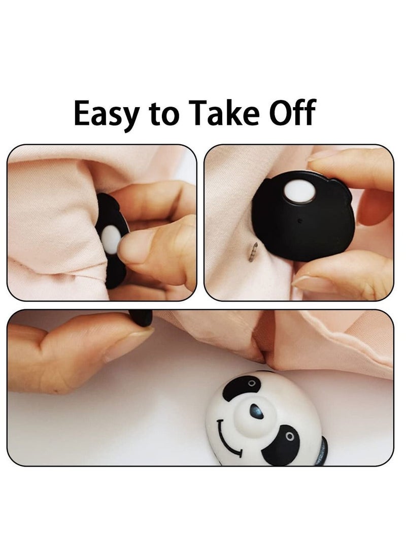 Y&D 24 Pcs Panda Shaped Duvet Cover Clips, Corner Holders Fasteners for Bedroom Fixing Holder Quilt Pins with Box ,Quilt Clips  - Image 4