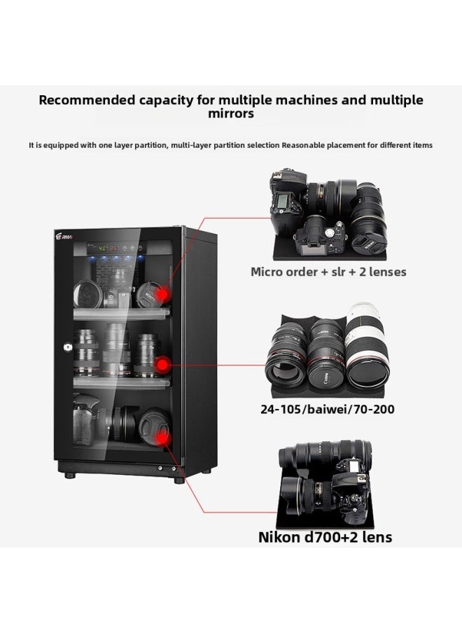Generic Ruima Digital Moisture-proof Box Slr Camera Moisture-proof Cabinet Photography Equipment Large Drying Box Lens Moisture-proof Storage Box-Color:[30L]-[cnc]-[wood Grain BLack]-0L  - Image 4