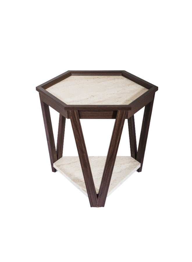 evistar High Quality Turkish Wood Ribbed Side Table For Living room, Outdoor, Bedroom - Image 2