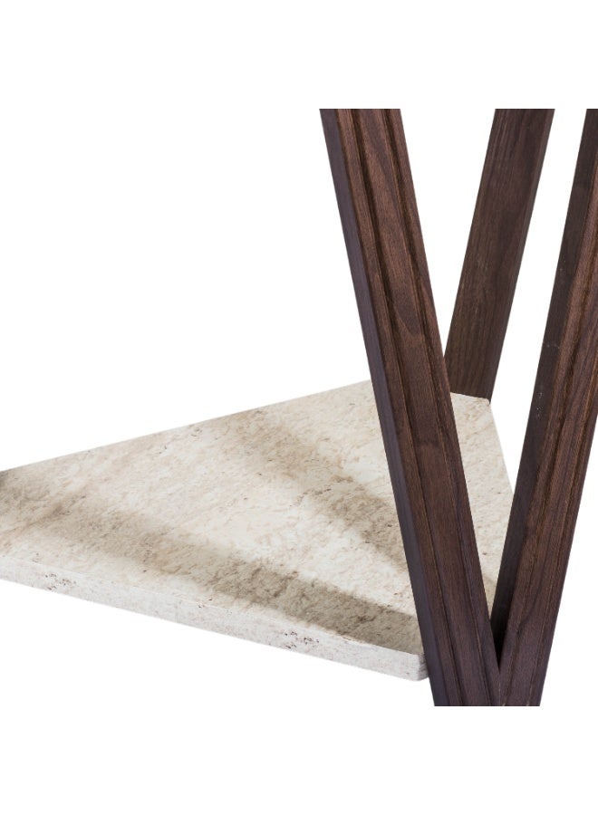 evistar High Quality Turkish Wood Ribbed Side Table For Living room, Outdoor, Bedroom - Image 3