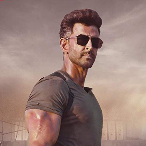 Visions India Official War Teaser Hrithik Roshan Black Square Sunglasses Unisex Men Women (Gray-Green) - Image 2