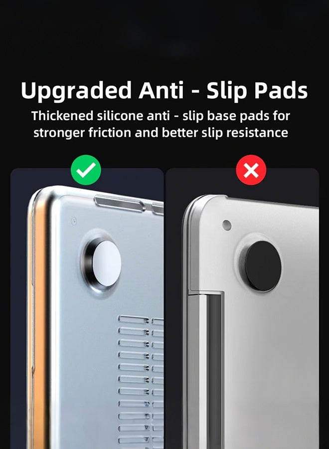 قيليرا غطاء صلب أسود مطفي نصف شفاف لماك بوك إير 13.6 بوصة (متوافق مع الموديلات A2681 / A3113 / A3240، شرائح M2 / M3 إصدار 2022–2024) – مع دعامة قابلة للطي مخفية، حماية من الخدوش - Image 3