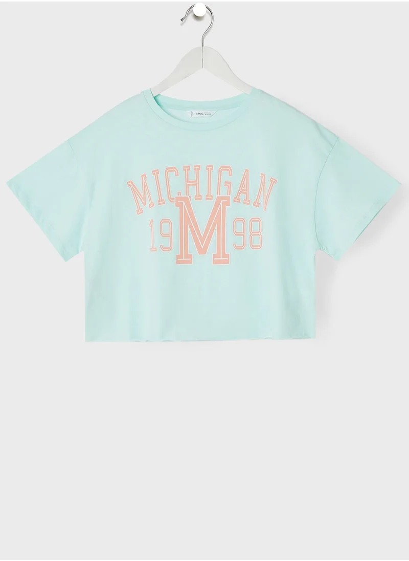 MANGO Youth Slogan Crop Top