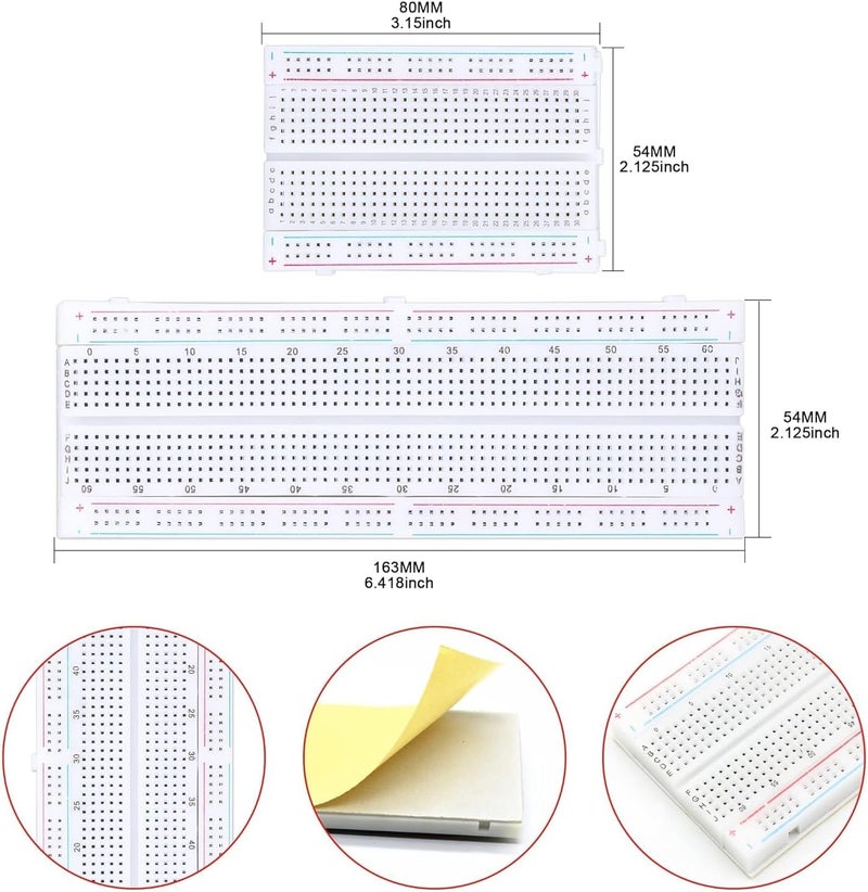 Breadboard and Jumper Wires Kit Solderless Breadboard Kit, 134 Pieces with 4 Breadboards, 830 & 400 Tie Points, 130 Flexible Jumper Wires - Image 2