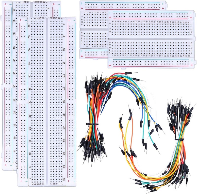 Breadboard and Jumper Wires Kit Solderless Breadboard Kit, 134 Pieces with 4 Breadboards, 830 & 400 Tie Points, 130 Flexible Jumper Wires - Image 1