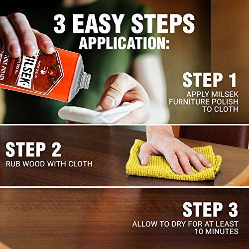 Milsek Furniture Polish and Wood Cleaner with Cinnamon Raspberry Scent - for Home and Household from Hardwood Floors to Kitchen Cabinets - 12 Fl Oz (Pack of 1) - Image 4