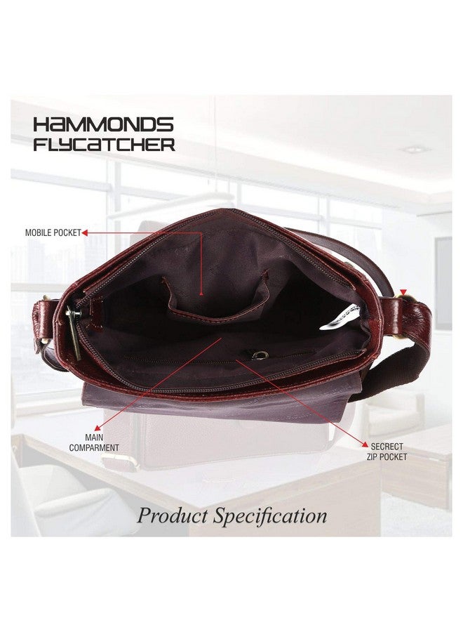 HAMMONDS FLYCATCHER حقيبة كتف جلدية أصلية من هاموندز فلاي كاتشر للرجال، حقيبة جانبية أنيقة وواسعة للرجال، حقيبة عبر الجسم للاستخدام اليومي للرجال، السفر، حزام قابل للتعديل، ضمان لمدة سنة - Image 5