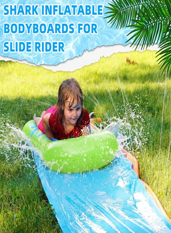 Blueweenly 8 Pcs Shark Inflatable Bodyboards for Water Slides, Shark Inflatable Surfboard 21.2 x 15 Inch Portable Surf Boards for Kids Body Boards Garden Lawn Water Slide Accessories(Mixed Colors) - Image 5