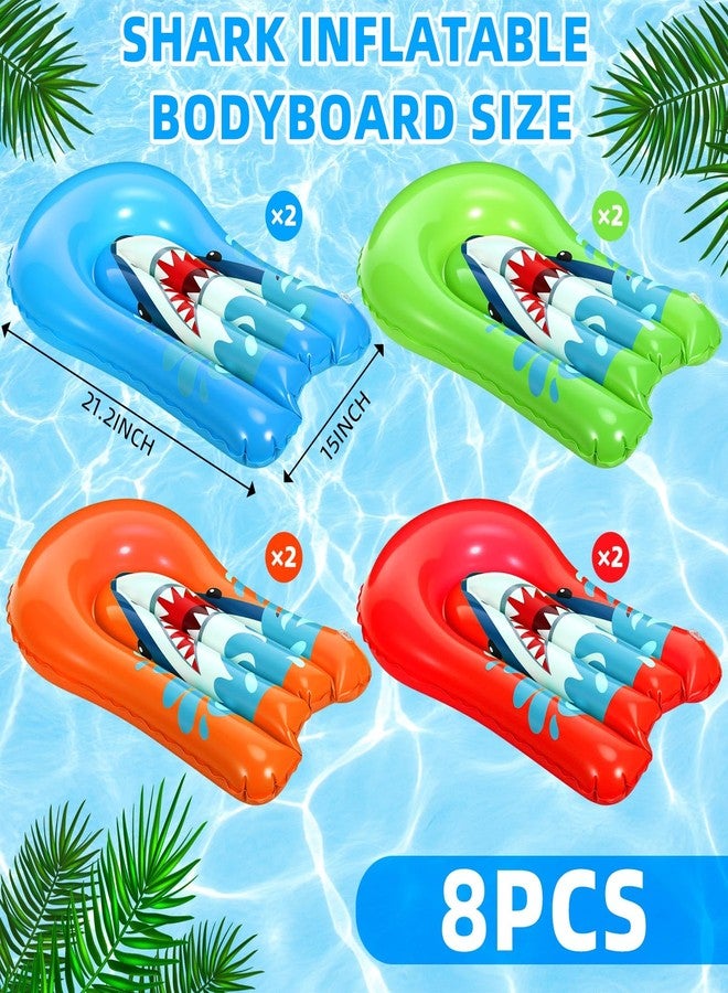 Blueweenly 8 Pcs Shark Inflatable Bodyboards for Water Slides, Shark Inflatable Surfboard 21.2 x 15 Inch Portable Surf Boards for Kids Body Boards Garden Lawn Water Slide Accessories(Mixed Colors) - Image 4