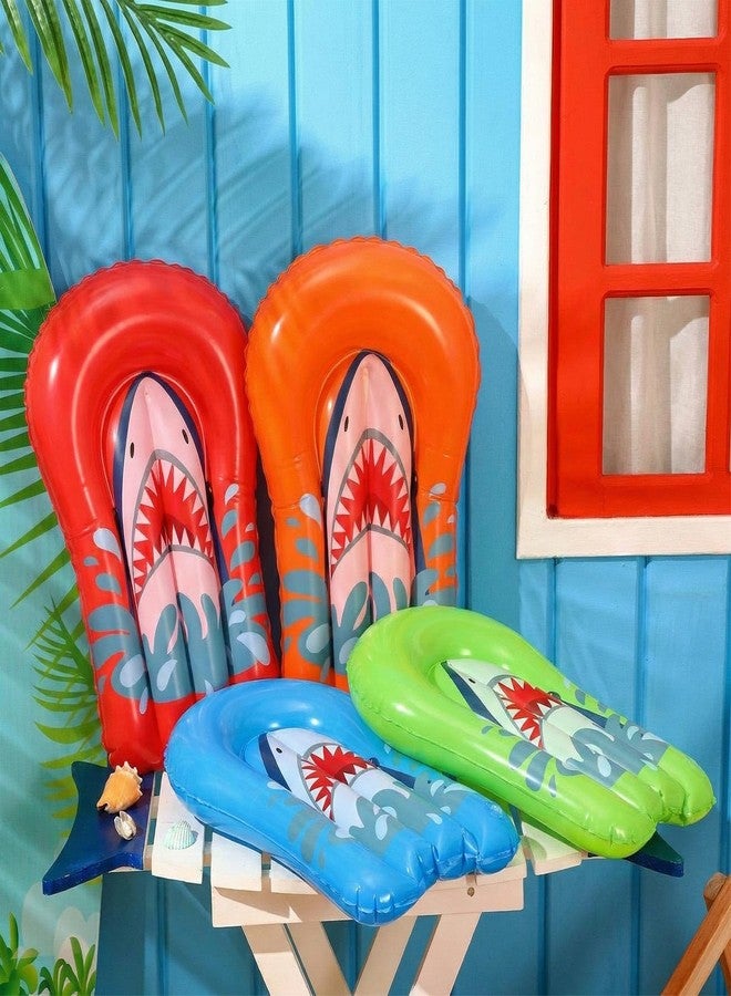 Blueweenly 8 Pcs Shark Inflatable Bodyboards for Water Slides, Shark Inflatable Surfboard 21.2 x 15 Inch Portable Surf Boards for Kids Body Boards Garden Lawn Water Slide Accessories(Mixed Colors) - Image 3
