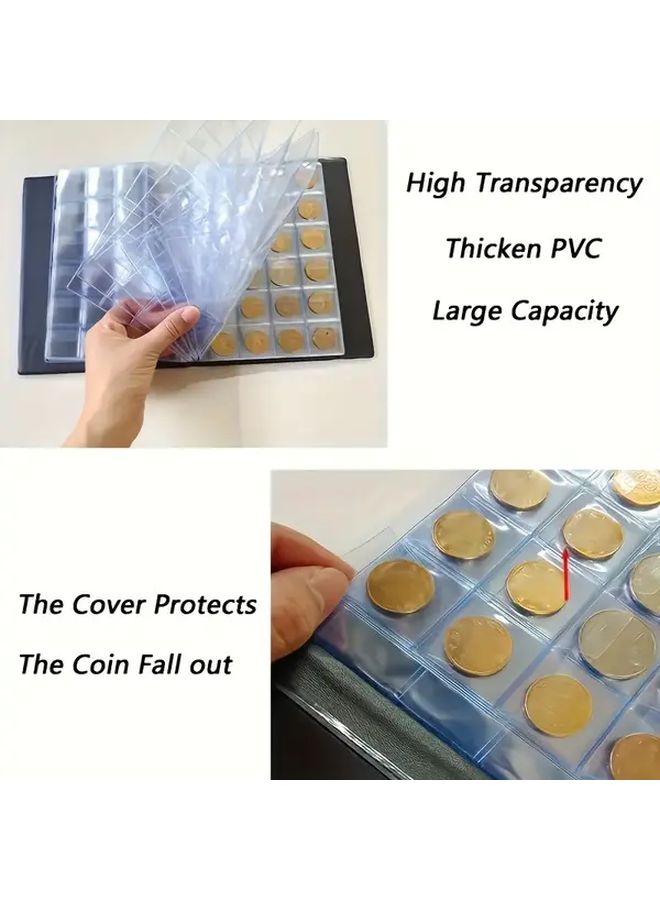 Large Capacity Coin Collection Album Black PVC Storage Case 240 Pockets - Image 4