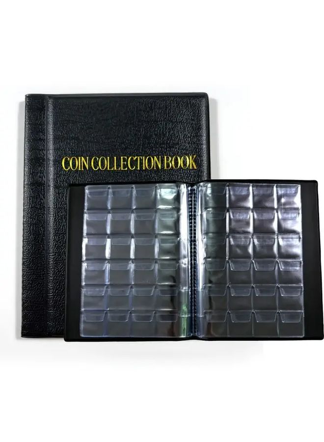 Large Capacity Coin Collection Album Black PVC Storage Case 240 Pockets - Image 1
