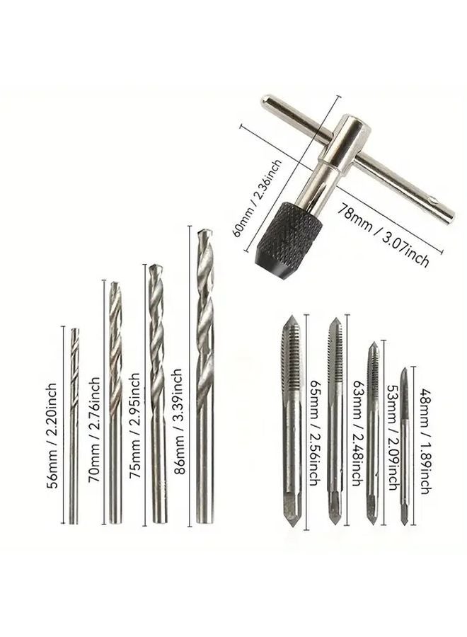 9 Piece Tap Wrench Set Carbon Steel T Handle M3 M8 Thread Hand Drill Tool Kit - Image 4