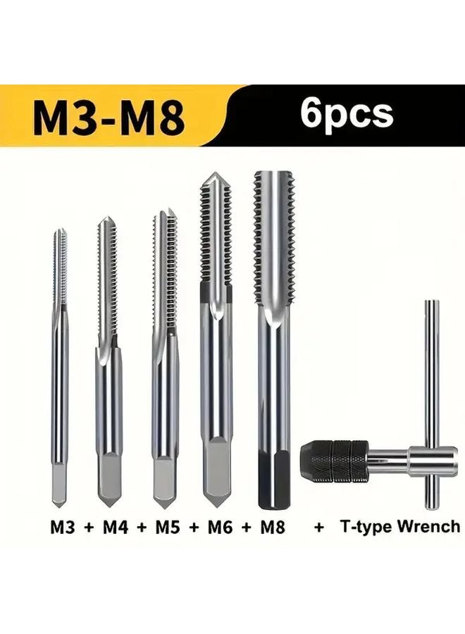 9 Piece Tap Wrench Set Carbon Steel T Handle M3 M8 Thread Hand Drill Tool Kit - Image 3
