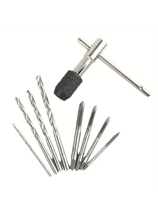 9 Piece Tap Wrench Set Carbon Steel T Handle M3 M8 Thread Hand Drill Tool Kit - Image 1