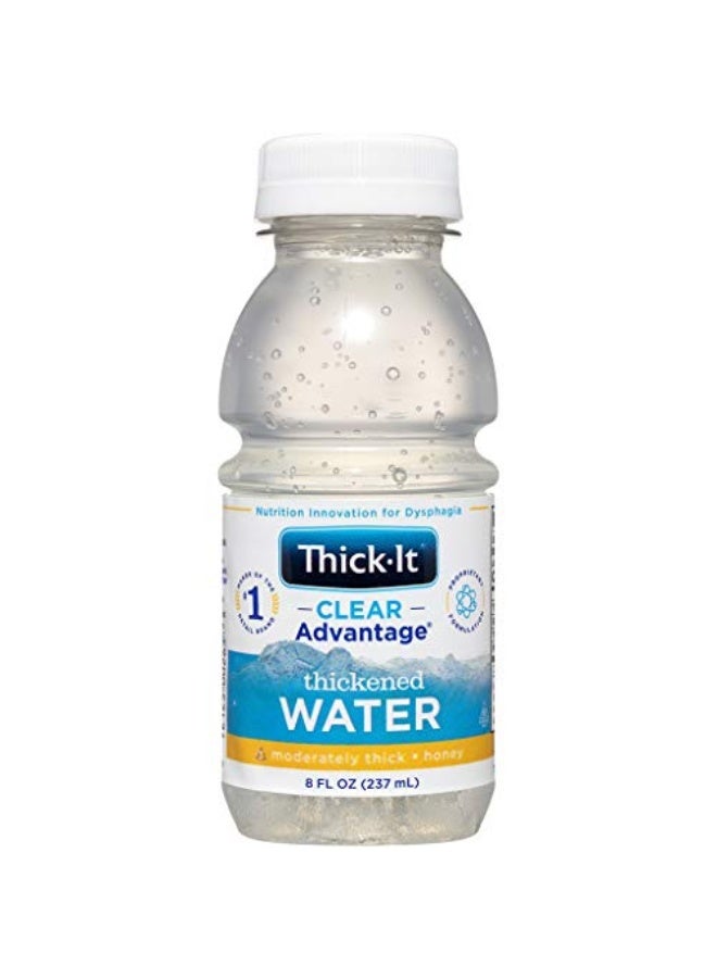 THICK-IT ThickIt Clear Advantage Moderately Thick Water Honey Consistency ReadytoDrink Digestible Swallowing Aid Convenient  ReadytoUse No Mixing Needed  8 oz Bottle 24 Pack - Image 1