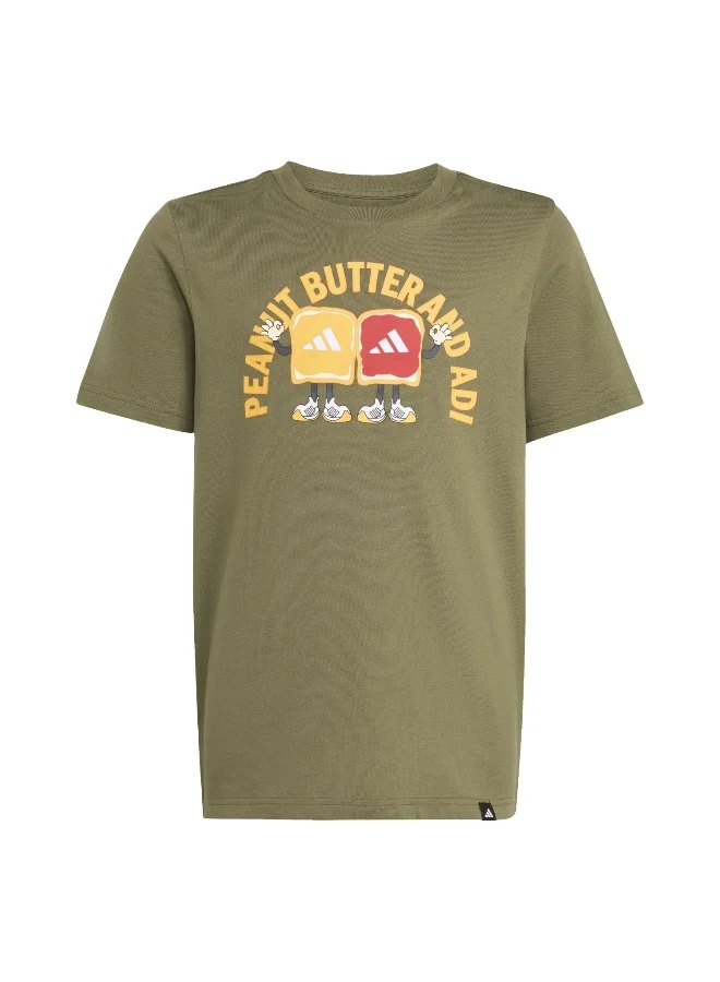 Adidas Adidas J Food T Green Graphic Tee (Short Sleeve) T-Shirts For Kids