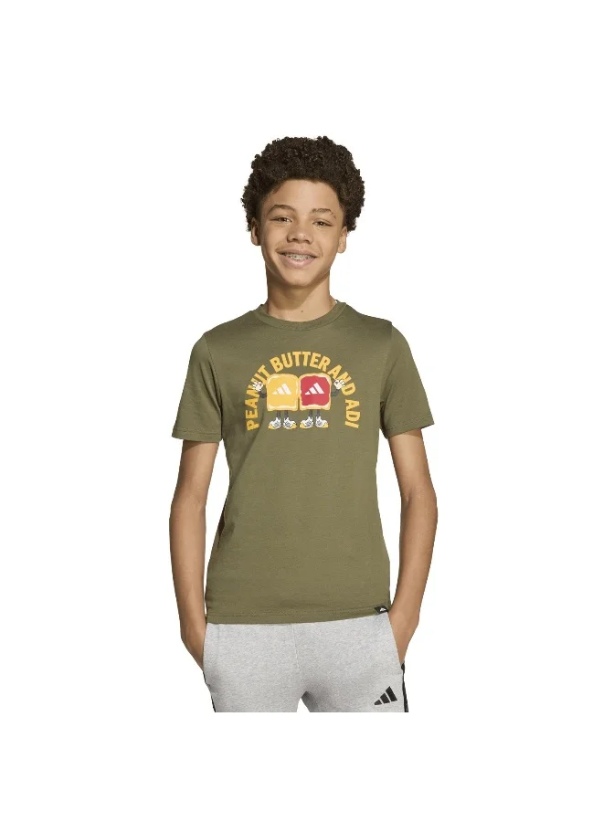 Adidas Adidas J Food T Green Graphic Tee (Short Sleeve) T-Shirts For Kids