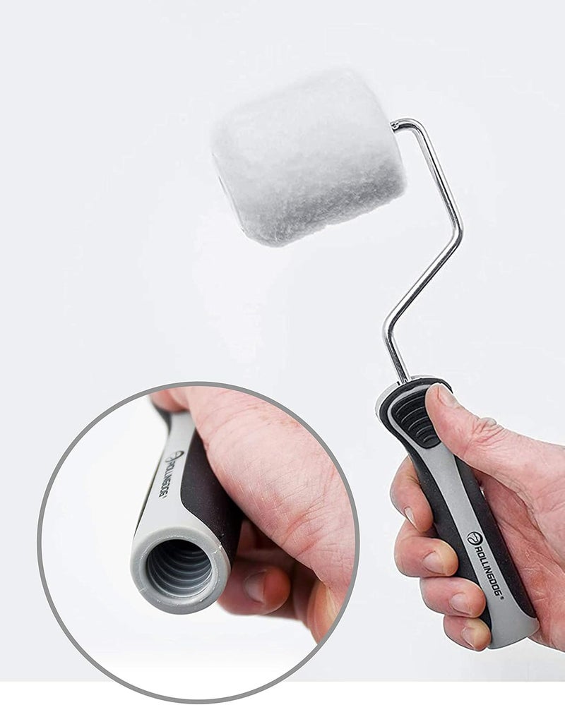 Rolling Dog Small Paint Roller Kit - 3 Inch Paint Roller Cover, Roller Frame with Tray, Paint Stir Bar House Painting Tool for Wall Ceiling Edge Painting - Image 3