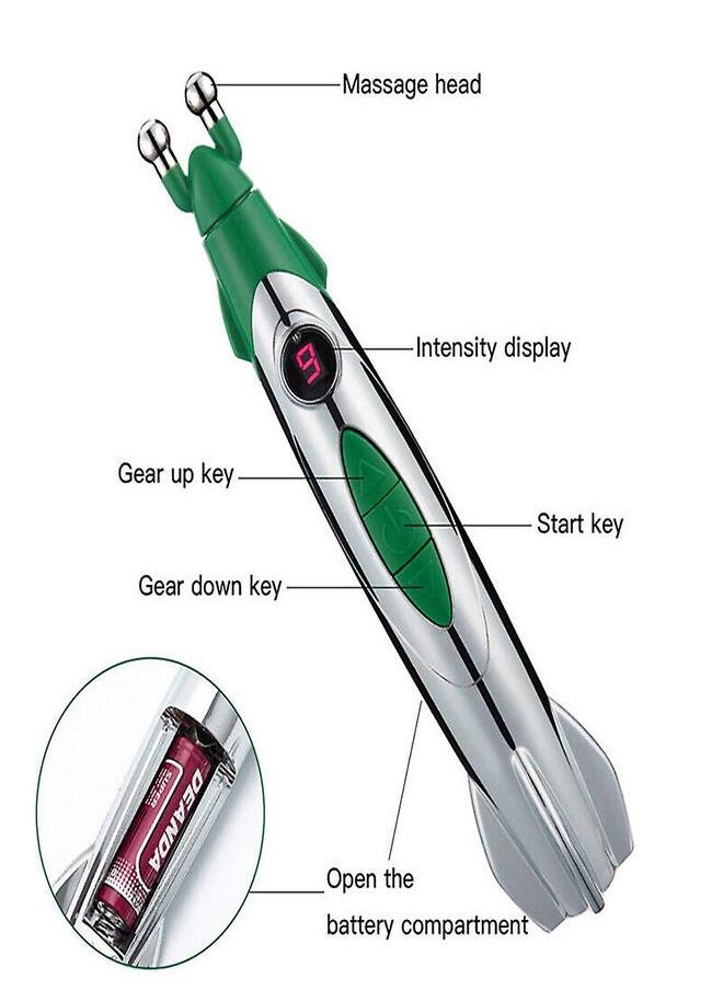 Generic - Electronic Massager Pen Meridian Acupuncture Pointer For Body Pain Palm Acupressure Health & Acupressure Point For Pain Relief Stimulation Pen Electrical Pulse Therapy Massager Pen - Image 1