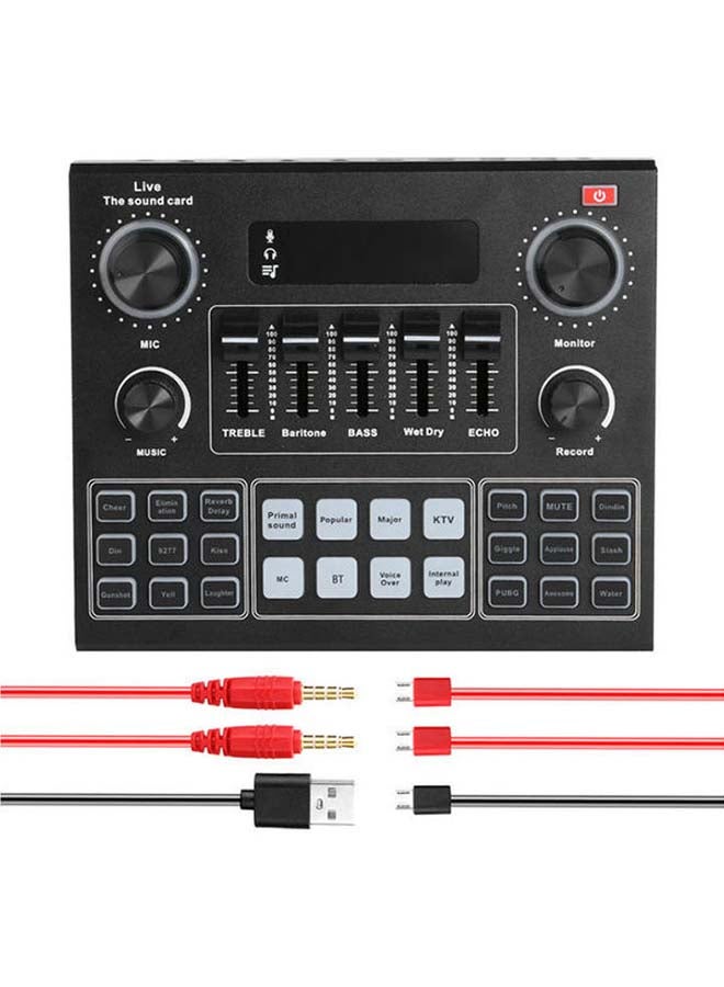 V9 Live Sound Card Audio Mixer I6970-A Black - Image 1