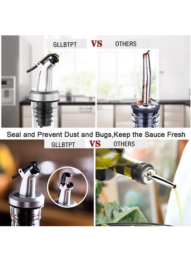 كيتشينو مجموعة زجاجات توزيع زيت الزيتون الزجاجية الشفافة من قطعتين - 17 اونصة/500 مل زجاجة زيت وخل شفافة مع قمع - Image 4