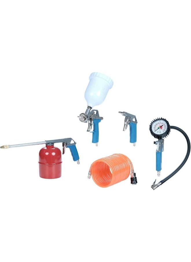 NORDBERG - Air Tool Kit 5 Pieces  Np05Kit, Tire Inflating Gun, Spray Gun, 5 M Spiral Hose, Blowing Gun, Air Gun, For Painting, Flushing And Blowing, For Inflating Tires - Image 1