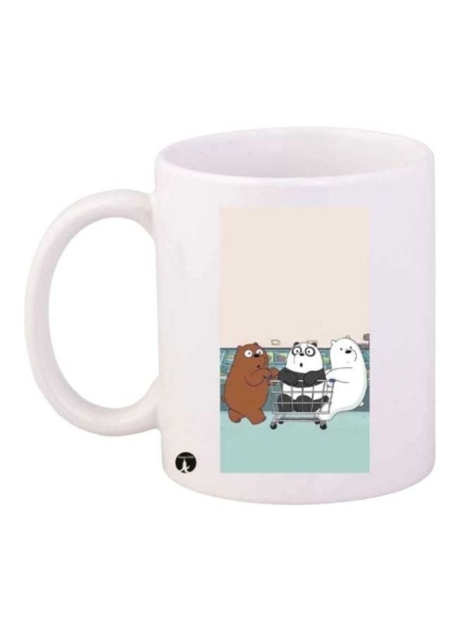 RYN We Bare Bears Printed Coffee Mug White/Black/Brown