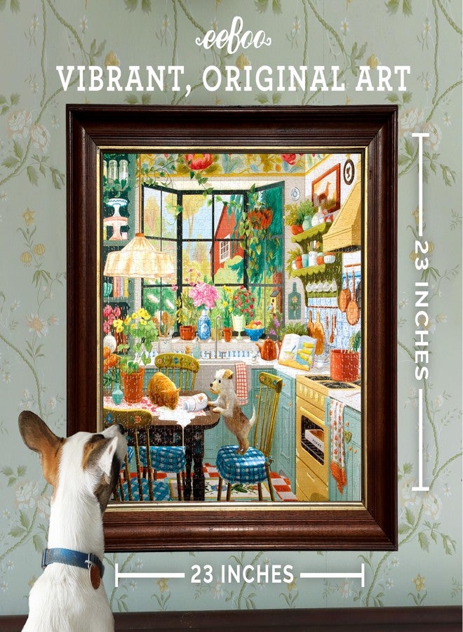 إيبو أحجية إيبو المكونة من 1000 قطعة - أحجية مطبخ الربيع للكبار، مربعة الشكل 23 بوصة × 23 بوصة، مصنوعة من ورق مقوى معاد تدويره وحبر نباتي. - Image 3