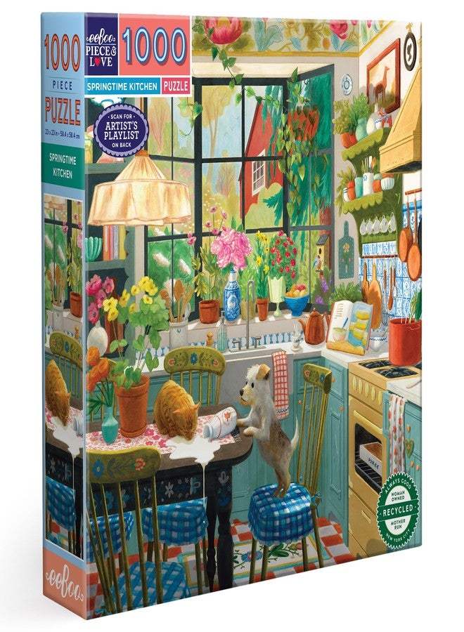 إيبو أحجية إيبو المكونة من 1000 قطعة - أحجية مطبخ الربيع للكبار، مربعة الشكل 23 بوصة × 23 بوصة، مصنوعة من ورق مقوى معاد تدويره وحبر نباتي. - Image 1