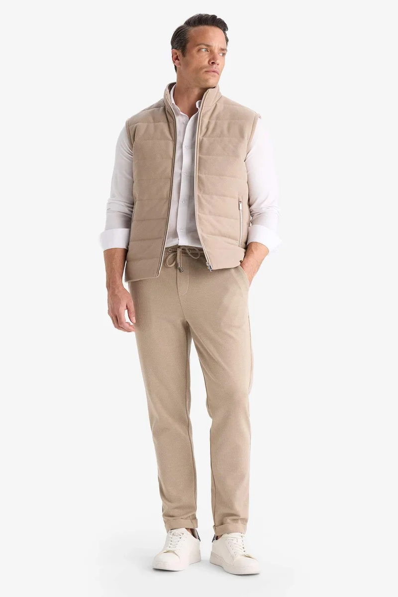 Defacto  Slim Fit Stand Collar Lined Zippered Seasonal Spring Vest for Men | Best Price UAE