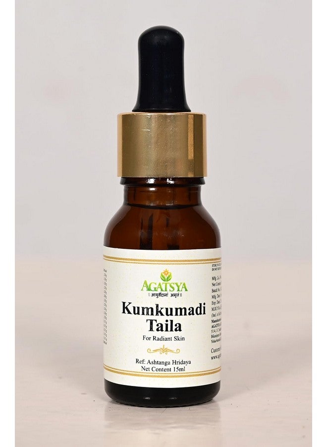 AGATSYA Kumkumadi Oil | Agatsya Kumkumadi Taila 15ml | Ayurvedic Face oil with Pure Saffron | No added Preservative & Color| 100% Natural - Image 1
